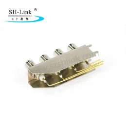 China manufacturer bnc quadruplets female connector, with bracket,Four sub